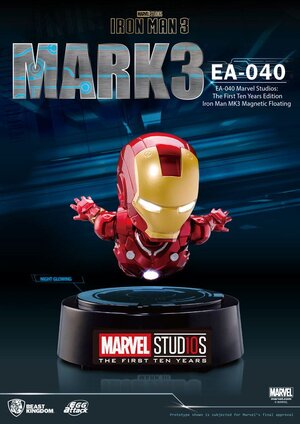 Preorder: Iron Man 3 Egg Attack Floating Model Iron Man Mark III The First Ten Years Edition 16 cm