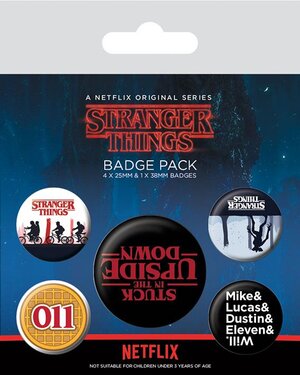 Stranger Things Pin Badges 5-Pack Upside Down