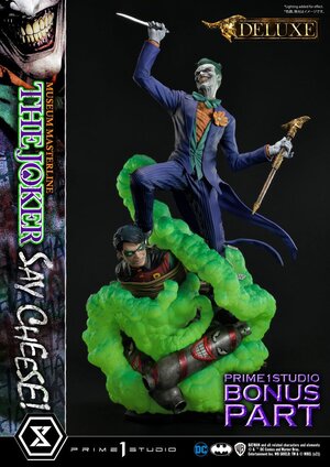 Preorder: DC Comics Statue 1/3 The Joker Say Cheese Deluxe Bonus Version 99 cm