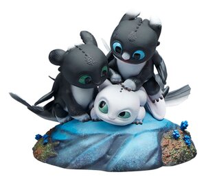 Preorder: How to Train Your Dragon: The Hidden World Statue Dart, Pouncer and Ruffrunner 15 cm