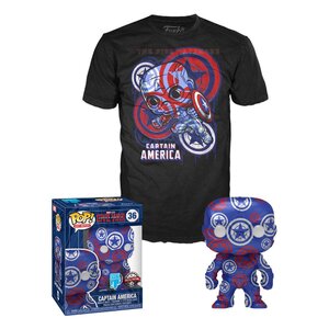 Captain America Civil War POP! & Tee Box Captain America Art Series Size M