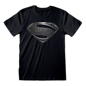 Justice League Movie T-Shirt Superman Black Logo Size M