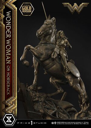 Preorder: Wonder Woman Statue Wonder Woman on Horseback Gold Version 138 cm