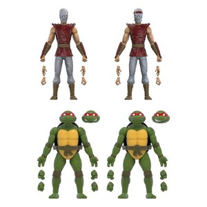 Preorder: Teenage Mutant Ninja Turtles BST AXN Action Figure 4-Pack Mirage Comics Foot Soldiers & Turtles Exclusive 13 cm
