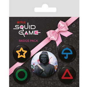 Preorder: Squid Game Pin-Back Buttons 5-Pack Front Man