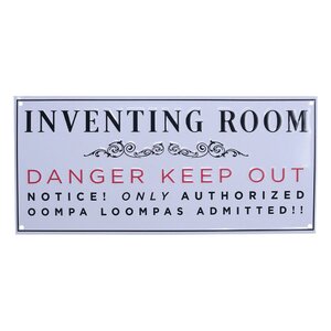 Willy Wonka & the Chocolate Factory Tin Sign Inventing Room