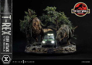 Preorder: Jurassic World: The Lost World Statue 1/15 T-Rex Cliff Attack 53 cm
