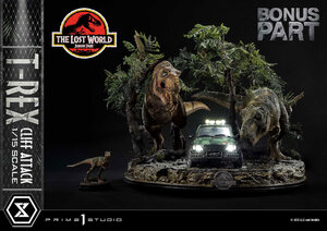 Preorder: Jurassic World: The Lost World Statue 1/15 T-Rex Cliff Attack Bonus Version 53 cm