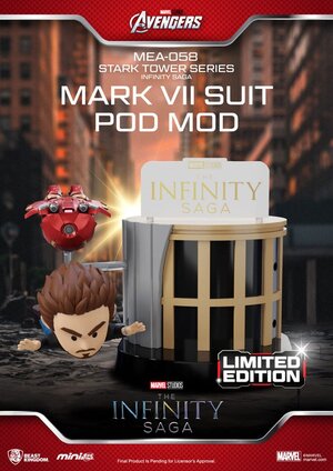 Preorder: Marvel Mini Egg Attack Figures The Infinity Saga Stark Tower series Tony Stark & Mark VII suit pod mod 12 cm