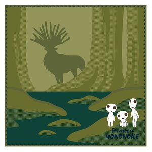 Preorder: Studio Ghibli Mini Towel Princess Mononoke Shadow of the Deer God 25 x 25 cm