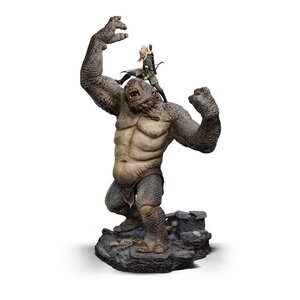 Preorder: Lord Of The Rings Deluxe Art Scale Statue 1/10 Cave Troll and Legolas 72 cm