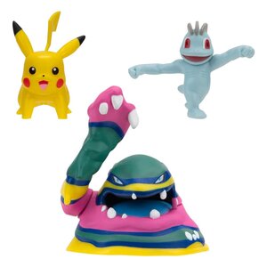 Preorder: Pokémon Battle Figure Set 3-Pack Machop, Pikachu #1, Alolan Muk 5 cm