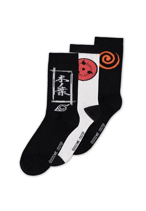 Preorder: Naruto Shippuden Socks 3-Pack Sasuke Symbol 43-46