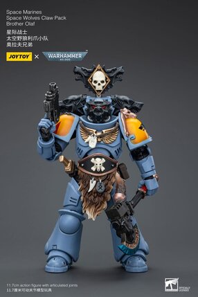Preorder: Warhammer 40k Action Figure 1/18 Space Marines Space Wolves Claw Pack Brother Olaf 12 cm