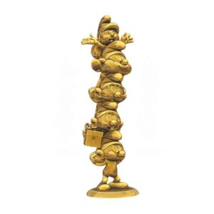 Preorder: The Smurfs Resin Statue Smurfs Column Gold Limited Edition 50 cm