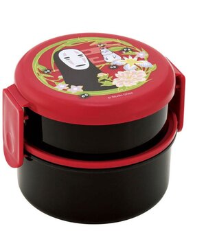 Preorder: Spirited Away Two Layer Round Shape Lunch Box No Face Dark Red