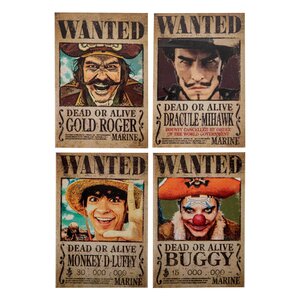 Preorder: One Piece Fridge Magnet 4-Pack Wanted