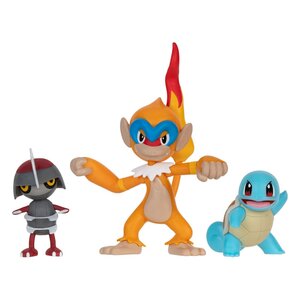 Preorder: Pokémon Battle Figure Set 3-Pack Pawniard, Squirtle #1, Monferno 5 cm