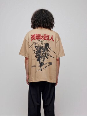 Preorder: Attack on Titan T-Shirt Graphic Beige Size M