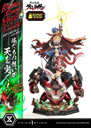 Preorder: Gurren Lagann Ultimate Premium Masterline Series Statue 1/4 Kamina, Simon & Yoko with Lagann Deluxe Bonus Version 97 cm