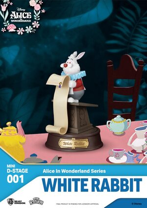 Preorder: Alice in Wonderland Mini Diorama Stage PVC Statue Glasses White Rabbit 10 cm