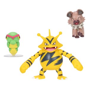 Preorder: Pokémon Battle Figure Set Figure 2-Pack Caterpie, Rockruff, Electabuzz