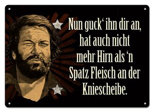 Bud Spencer Tin Sign Nun guck ihn dir an,... 10 x 15 cm