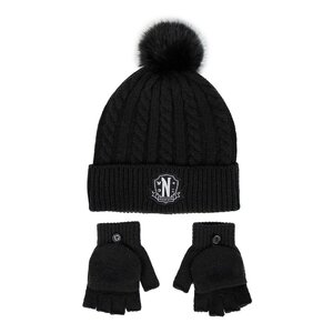 Preorder: Wednesday Beanie & Gloves Set Nervermore