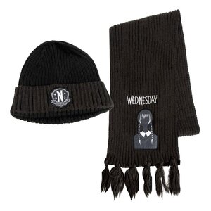 Preorder: Wednesday Beanie & Scarf Set Nevermore