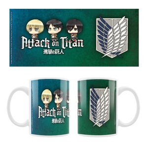 Preorder: Attack on Titan Ceramic Mug Eren, Mikasa & Armin Chibi Style