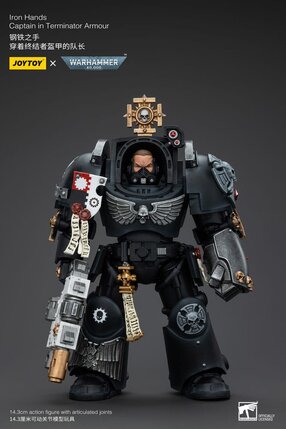 Preorder: Warhammer 40k Action Figure 1/18 Iron Hands Captain in Terminator Armour 14 cm