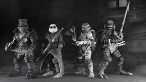 Preorder: Universal Monsters x Teenage Mutant Ninja Turtles Action Figures 4-Pack Turtles Black & White 18 cm