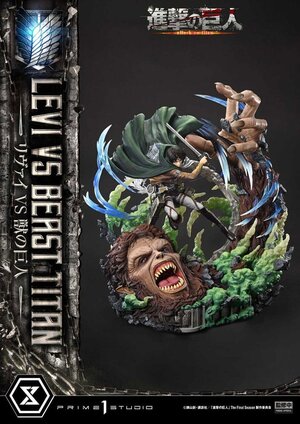 Preorder: Attack on Titan Ultimate Premium Masterline Series Statue 1/4 Levi Versus Beast Titan 73 cm