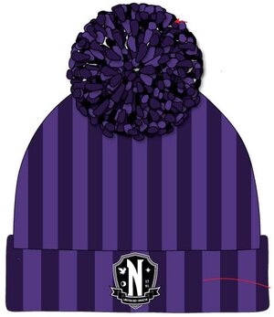 Preorder: Wednesday Pom-Pom Beanie Nevermore Logo