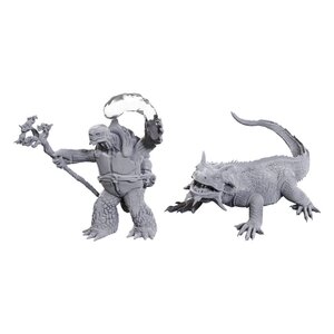 Preorder: D&D Nolzurs Marvelous Miniatures Unpainted Miniatures Tortle Druid & Wild Shape Giant Lizard