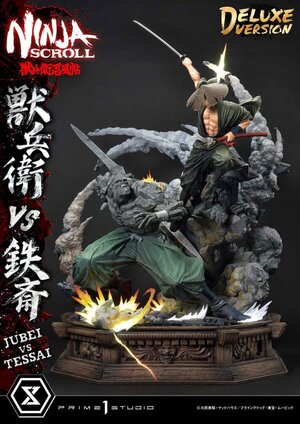 Preorder: Ninja Scroll Ultimate Premium Masterline Series Statue 1/4 Jubei Versus Tessai Deluxe Bonus Version 101 cm