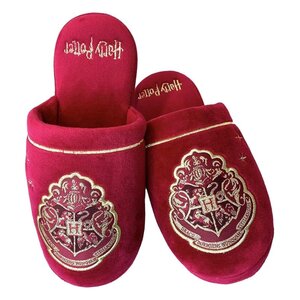 Preorder: Harry Potter Slippers Hogwarts Gold on Burgundy EU 38-43