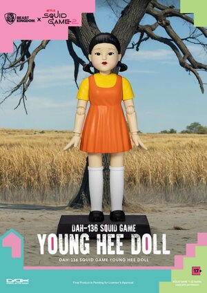 Preorder: Squid Game Action Figure with Sound Young Hee Doll 30 cm