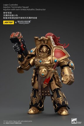 Preorder: Warhammer The Horus Heresy Action Figure 1/18 Legio Custodes Aquilon Terminator Squad Aquilon with twin-linked Adrathic Destructor 14 cm