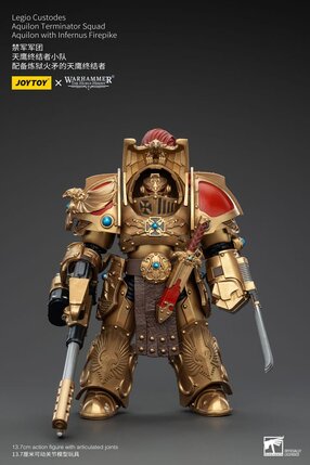 Preorder: Warhammer The Horus Heresy Action Figure 1/18 Legio Custodes Aquilon Terminator Squad Aquilon with Infernus Firepike 14 cm