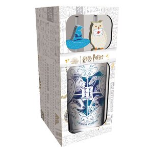 Preorder: Harry Potter Glass Tumbler with Straws Hogwarts