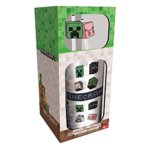 Preorder: Minecraft Glass Tumbler with Straws Characters