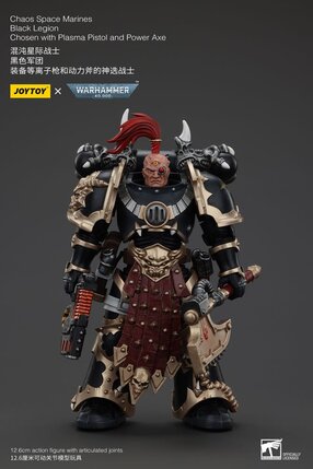 Preorder: Warhammer 40k Action Figure Chaos Space Marines Black Legion Chosen with Plasma Pistol and Power Axe 20 cm