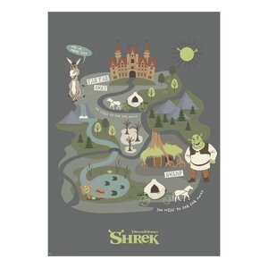 Preorder: Shrek Art Print Journey to Far Far Away Limited Edition 42 x 30 cm