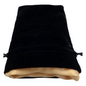 Preorder: FanRoll Dice Bag Velvet Black with Gold Satin Small