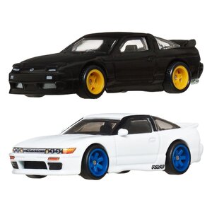 Hot Wheels Premium Car Culture Diecast Vehicle 2-Pack 1/64 96 Nissan 180SX Type X & Nissan SilEighty