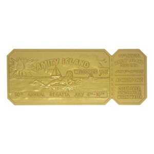 Preorder: Jaws Replica 1/1 50th Anniversary Regatta Ticket 24k Gold Plated