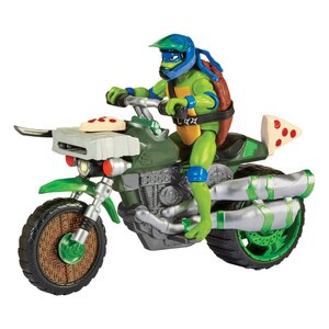 Preorder: Teenage Mutant Ninja Turtles: Mutant Mayhem Drive N Kick Action Figure Leonardo & Motorcycle 11 cm