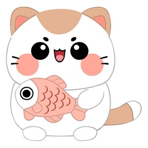 Preorder: Funny Cat Plush Figure Cat with Fish 25 cm