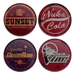 Preorder: Fallout Coaster 4-Pack Metal Drinks